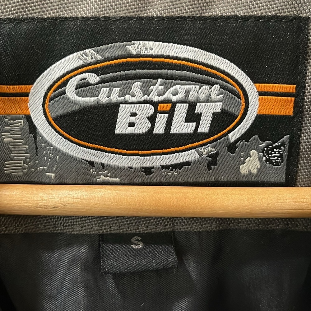 CUSTOM BILT BLACK LEATHER MOTORCYCLE MOTORS BIKER JACKET - SIZE SMALL - Picture 11 of 17